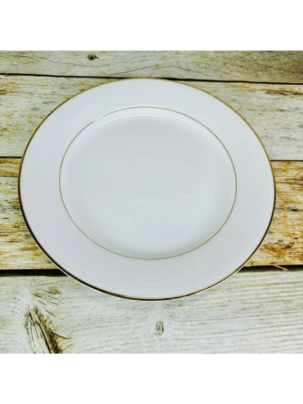 Vintage Noritake DAWN White Gold Verge Japan Porcelain Lunch Salad Plates Set 4
